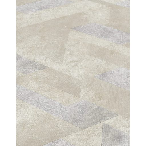 Háromdimenziós geometriai minta beton háttéren bézs szürkésbézs és szürke tónus tapéta