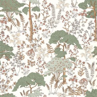   A távoli észak zöld erdejében skandináv stílusú fehér zöld szürkészöld bézs barna tapéta