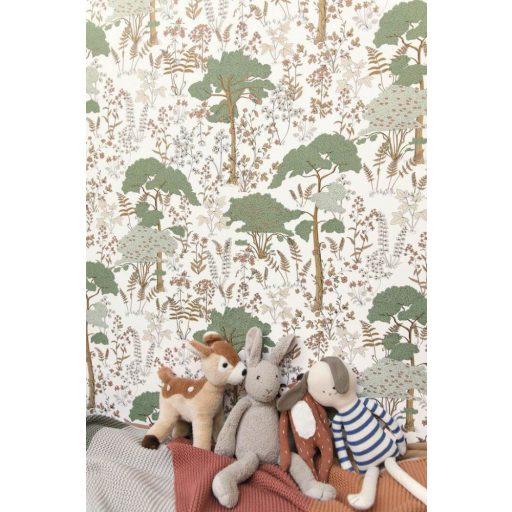 A távoli észak zöld erdejében skandináv stílusú fehér zöld szürkészöld bézs barna tapéta