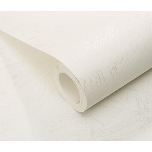 Különböző grafikai formák márványhatású megjelenése fehér és krémfehér tónus fémes hatás tapéta