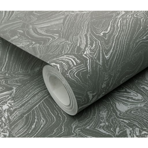 Különböző grafikai formák márványhatású megjelenése szürke sötétszürke és ezüst tónus fémes hatás tapéta