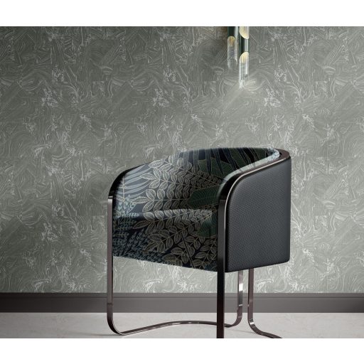 Különböző grafikai formák márványhatású megjelenése szürke sötétszürke és ezüst tónus fémes hatás tapéta