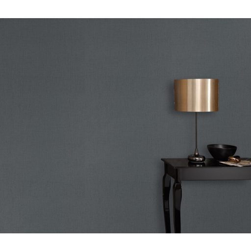 Finom textúrájú vászon megjelenésű egyszínű minta sötétszürke és antracit tónus tapéta