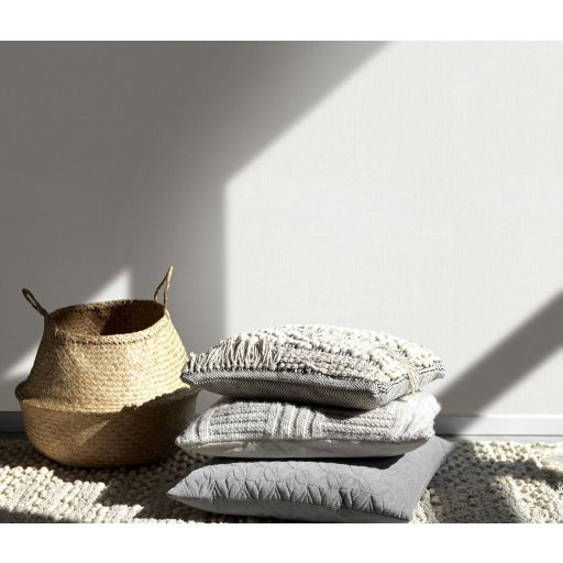 Finom textúrájú vászon megjelenésű egyszínű minta törtfehér és világosszürke tónus tapéta