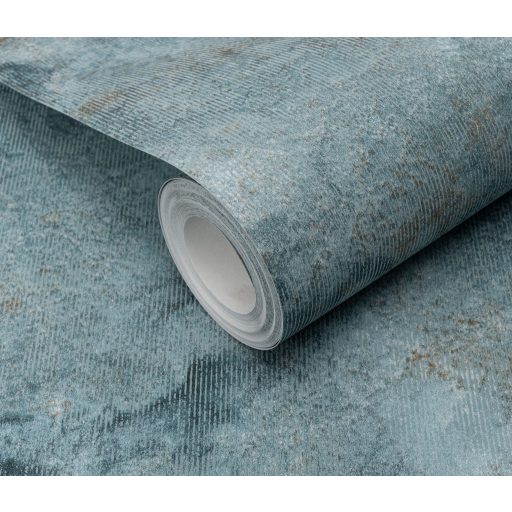 Természetes és bravúros márvány mintázat finom vonalazású textúrán türkiz és barna/aranybarna tónus tapéta