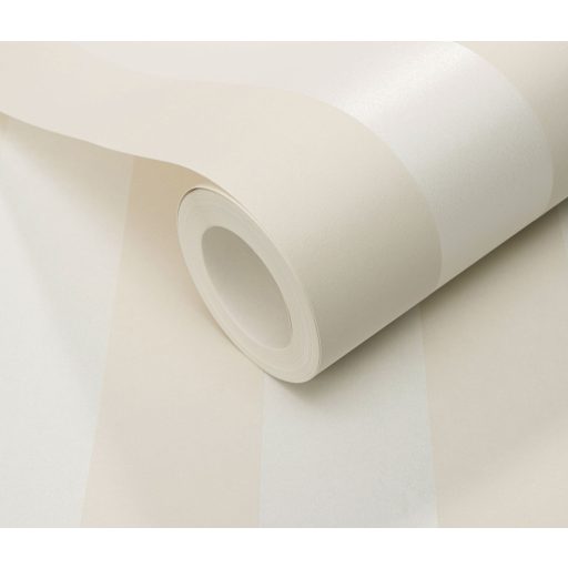 Egy klasszikus ragyogó új ruhában! Fémes tónusú csíkos/blokkcsíkos minta gyöngyház és bézs tapéta