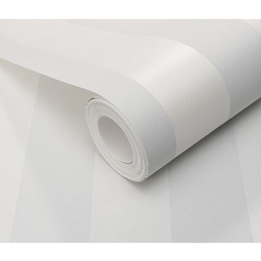 Egy klasszikus ragyogó új ruhában! Fémes tónusú csíkos/blokkcsíkos minta gyöngyház és világosszürke tapéta