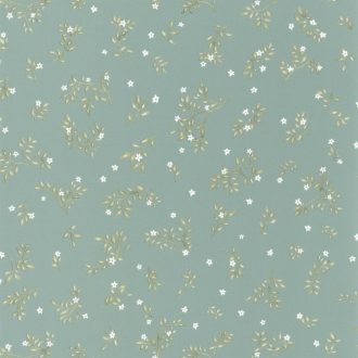   Ragyogó finom virágmotívum szürkéskék zöld fehér tapéta