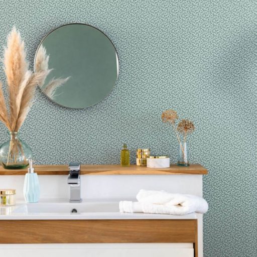 Szabálytalan pöttyökből (foltokból) álló absztrakt minta zöld és opálzöld tónusok tapéta