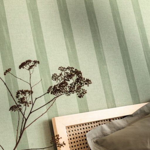 Univerzális hatásos klasszikus csíkos minta világos szürkészöld khakizöld tapéta