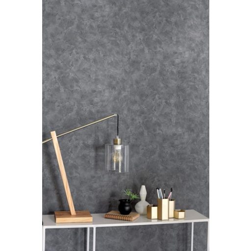 Valósághű megjelenésű nyers patinás fémes vakolat/beton minta ezüstszürke és gyöngyház tónus tapéta