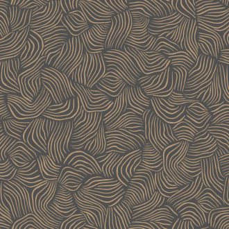   A délibáb valósággá válik! Absztrakt grafikus minta fekete és rézszín tónus fémesen fénylő mintarajzolat tapéta