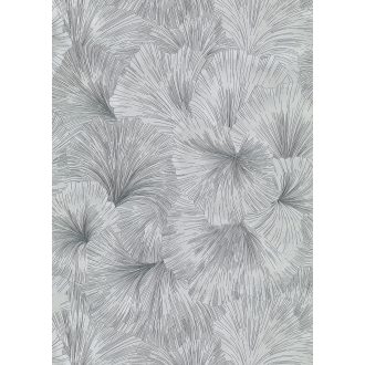   Kifinomult egymásba kapcsolódó levelek absztrakt mintája szürke és ezüst tónus fémes hatás tapéta