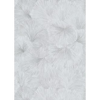   Kifinomult egymásba kapcsolódó levelek absztrakt mintája világosszürke és ezüst tónus fémes hatás tapéta