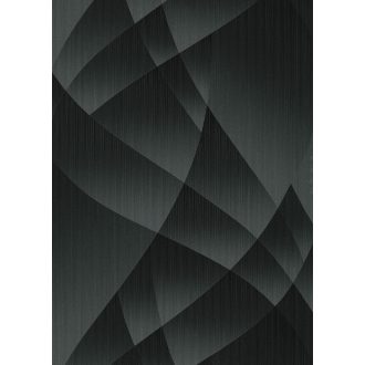   A vizuális geometria gyöngyszeme - Vitorlára emlékeztető extravagáns absztrakt minta sötétszürke és fekete tónus fémes hatás tapéta