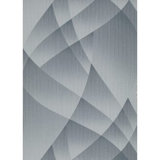   A vizuális geometria gyöngyszeme - Vitorlára emlékeztető extravagáns absztrakt minta szürke és ezüst tónus fémes hatás tapéta