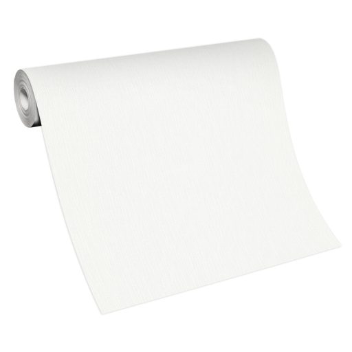 Finoman strukturált vonalkázott egyszínű minta fehér tónus csillámló hatás tapéta