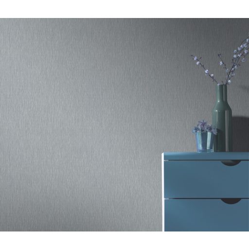 Finoman strukturált vonalkázott egyszínű minta szürke/ezüstszürke tónus csillámló hatás tapéta