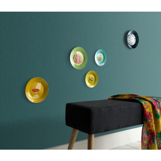 Finoman strukturált vonalkázott egyszínű minta türkizzöld tónus csillámló hatás tapéta