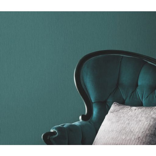 Finoman strukturált vonalkázott egyszínű minta türkizzöld tónus csillámló hatás tapéta