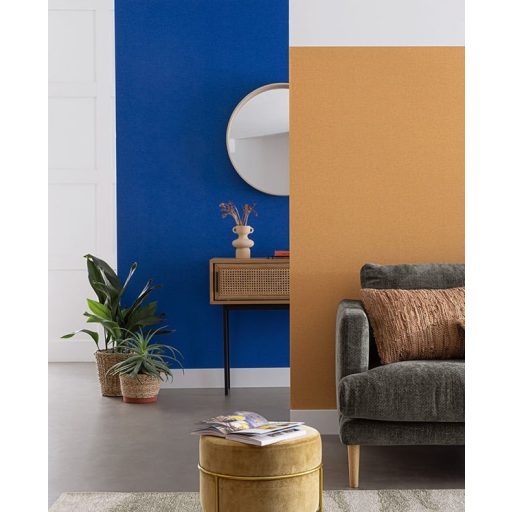 Kellemes tapintású strukturált egyszínű pamutgéz minta királykék tónus tapéta