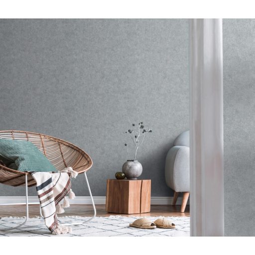 Monokróm karcolt kopott vakolatminta ezüst/ezüstszürke tónus fémes hatás tapéta