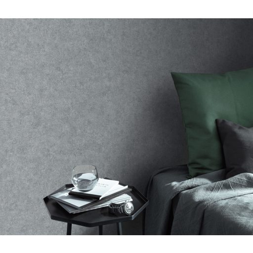 Monokróm karcolt kopott vakolatminta ezüst/ezüstszürke tónus fémes hatás tapéta