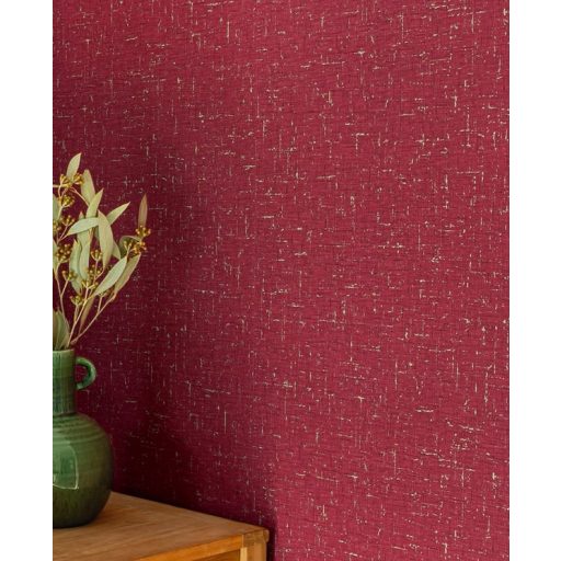 Kellemes tapintású strukturált egyszínű pamutgéz minta bíborszín és arany akcentusok fémes hatás tapéta