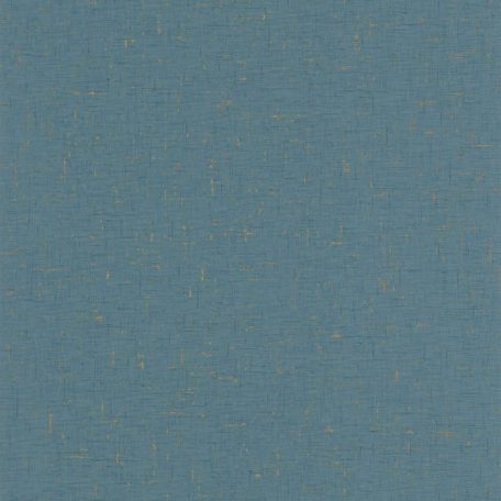Fémes egyszínű textil szövethatású kék és arany tónus tapéta