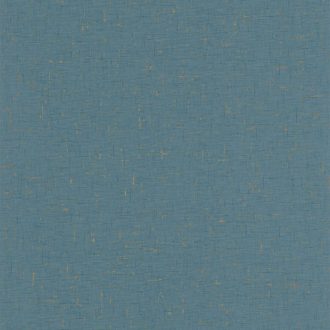   Kellemes tapintású strukturált egyszínű pamutgéz minta canardkék és arany akcentusok fémes hatás tapéta