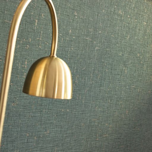 Fémes egyszínű textil szövethatású eukaliptuszzöld és arany tónus tapéta