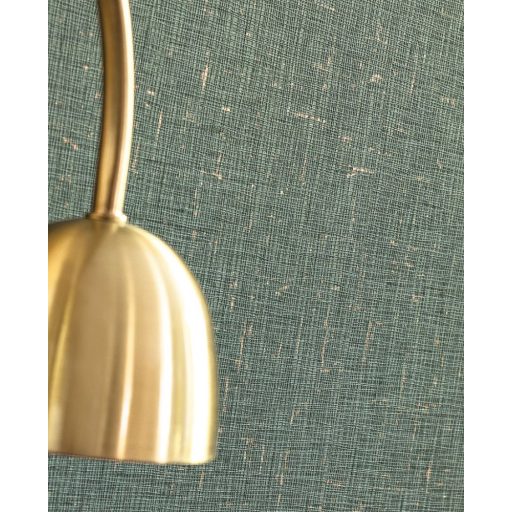 Fémes egyszínű textil szövethatású eukaliptuszzöld és arany tónus tapéta