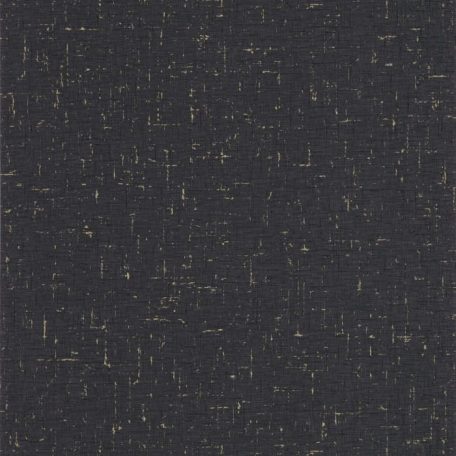 Fémes egyszínű textil szövethatású antracitszürke/fekete és arany tónus tapéta