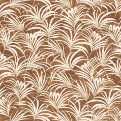   Az Art Deco az elegáns botanikai mintákról is szól - finom rajzolatú pálmalevelek karamelbarna krém és arany tónus fémes fény tapéta