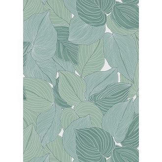   Erezetében és sűrű elhelyezkedésben az ereje - levélmintázat fehér és zöld tónusok csillogó hatás tapéta