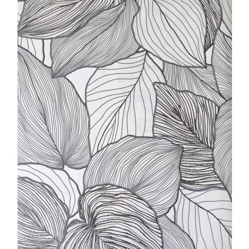 Erezetében és sűrű elhelyezkedésben az ereje - levélmintázat krém/krémfehér és fekete tónusok csillogó hatás tapéta