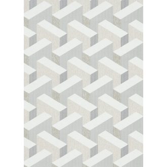   Térbeli elhelyezkedású hasábok változatos felületi struktúrák 3D geometriai minta krémfehér bézs és szürke tónusok tapéta