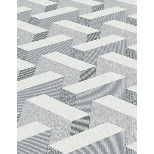 Térbeli elhelyezkedású hasábok változatos felületi struktúrák 3D geometriai minta fehér szürke sötétszürke és antracit tónusok tapéta