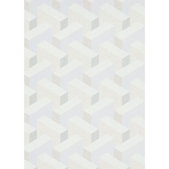   Térbeli elhelyezkedású hasábok változatos felületi struktúrák 3D geometriai minta krémfehér krém szürke és bézs tónusok tapéta