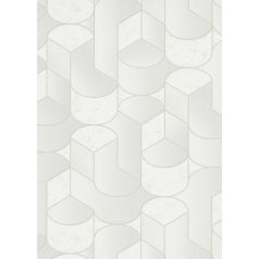   Kifinomult grafikus minta váltakozó vonal és beton struktúra háttéren törtfehér szürke és ezüst tónus fényes mintarészletek tapéta
