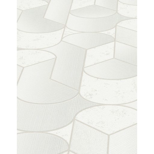 Kifinomult grafikus minta váltakozó vonal és beton struktúra háttéren törtfehér szürke és ezüst tónus fényes mintarészletek tapéta