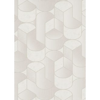   Kifinomult grafikus minta váltakozó vonal és beton struktúra háttéren krémfehér krém bézs és ezüst tónus fényes mintarészletek tapéta