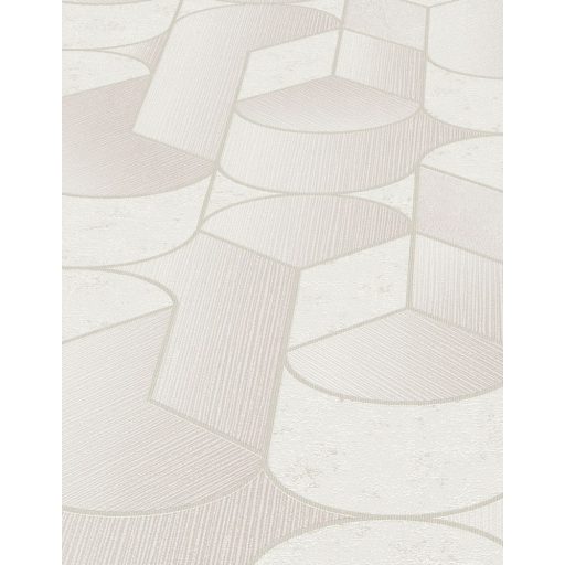 Kifinomult grafikus minta váltakozó vonal és beton struktúra háttéren krémfehér krém bézs és ezüst tónus fényes mintarészletek tapéta