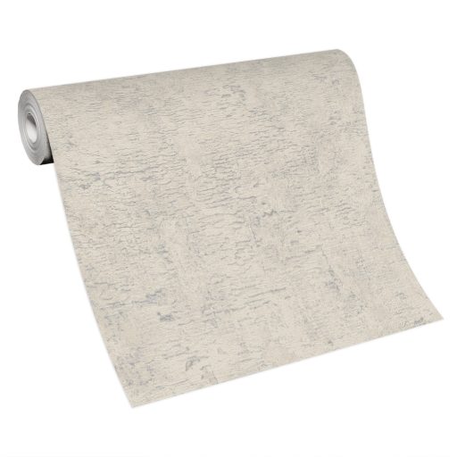 Modern kopott (shabby) felületű strukturált beton mintázat bézs és ezüst tónus fényes mintarészletek tapéta