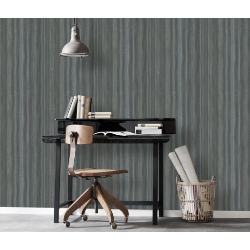 Kígyóbőrre emlékeztető strukturált fénylő méhsejt mintázat szürke antracit és ezüst tónus fémes hatás tapéta