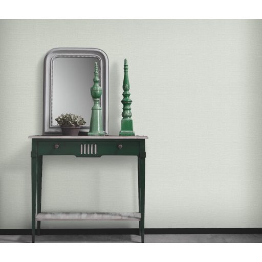 Szövött hatású egyszínű struktúrminta krém és világoszöld tónus tapéta