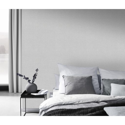 Szövött hatású egyszínű struktúrminta krémszürke és szürke tónus tapéta