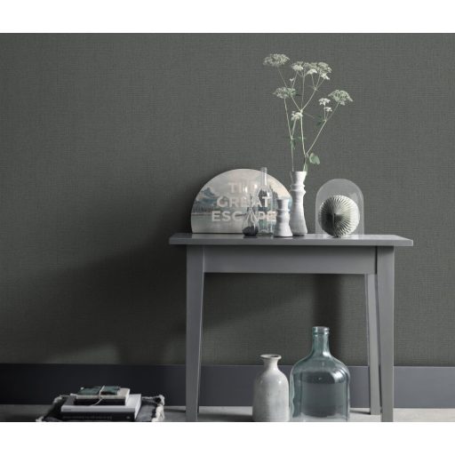 Szövött hatású egyszínű struktúrminta sötétszürke és antracit tónus tapéta