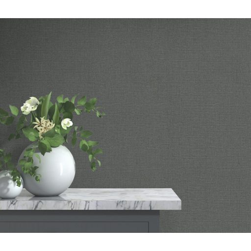 Szövött hatású egyszínű struktúrminta sötétszürke és antracit tónus tapéta