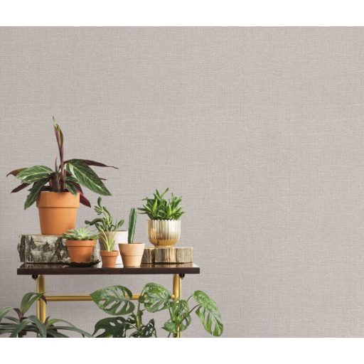 Szövött hatású egyszínű struktúrminta krém és bézs/szürkésbézs tónus tapéta